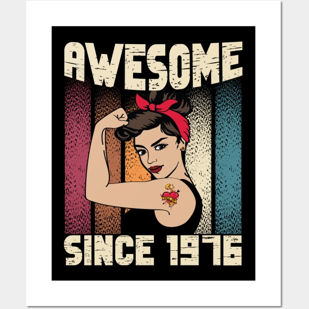 Awesome since 1976,46th Birthday Gift women 46 years old Birthday Wall Art by JayD World